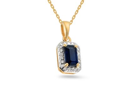 0.41 ct sapphire pendant with Irma diamonds